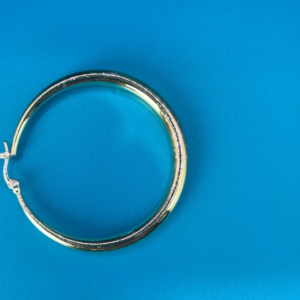 Silver Tone Greek Key Meander Bead Necklace & Large‎ Hoop Earring Set Pre-Owned